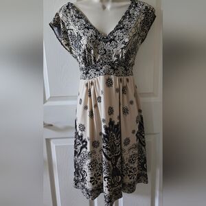 Black and Cream Patterned Dress